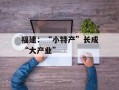 福建：“小特产”长成“大产业”