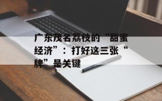 广东茂名荔枝的“甜蜜经济”：打好这三张“牌”是关键