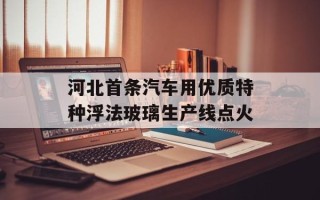 河北首条汽车用优质特种浮法玻璃生产线点火