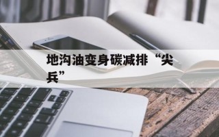 地沟油变身碳减排“尖兵”