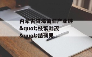 内蒙古乌海葡萄产业链"枝繁叶茂"结硕果