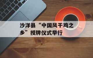 沙洋县“中国风干鸡之乡”授牌仪式举行