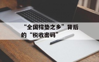 “全国棕垫之乡”背后的“税收密码”
