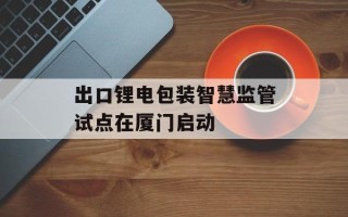 出口锂电包装智慧监管试点在厦门启动