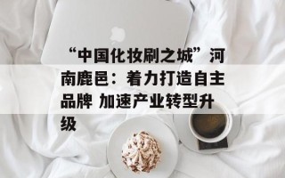“中国化妆刷之城”河南鹿邑：着力打造自主品牌 加速产业转型升级