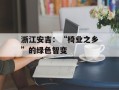 浙江安吉：“椅业之乡”的绿色智变