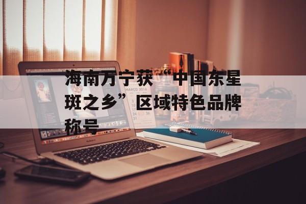 海南万宁获“中国东星斑之乡”区域特色品牌称号-第1张图片-